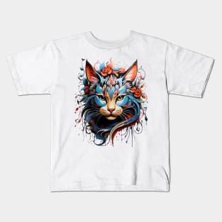 cat tattoo Kids T-Shirt